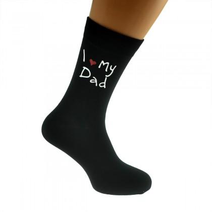 I Love My Dad Design Mens Black Socks