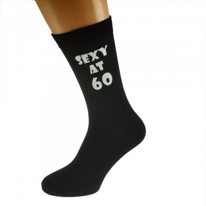 Sexy at 60 Mens Black Socks Great 60th Birthday Idea