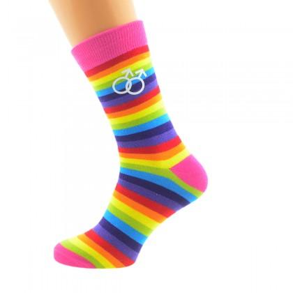 Same Sex Male Sign Rainbow Socks