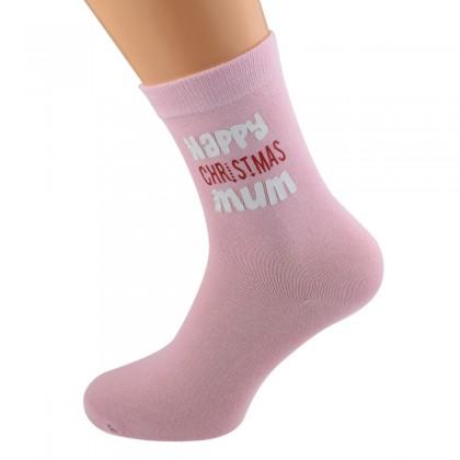 Happy Christmas Mum Womens Pink Socks